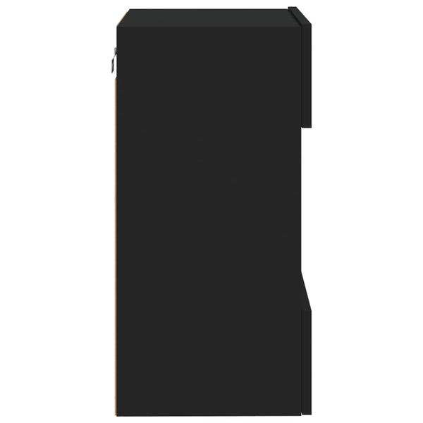 TV-seinäkaappi LED-valoilla musta 40x30x60,5 cm