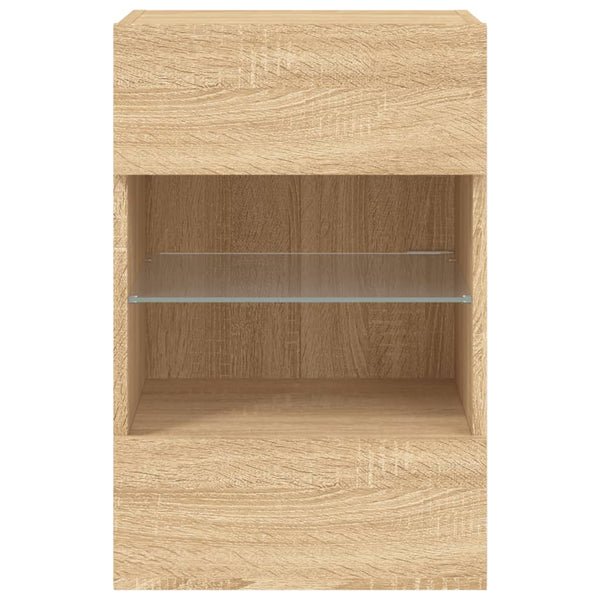 TV-seinäkaappi LED-valoilla Sonoma-tammi 40x30x60,5 cm