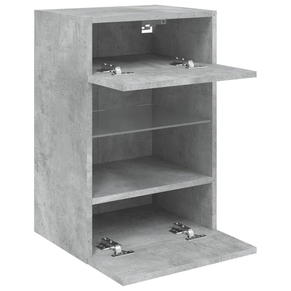 Betoninharmaa tv-seinäkaappi Francisqui 40x30x60,5cm (led-valoilla)