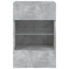 Betoninharmaa tv-seinäkaappi Francisqui 40x30x60,5cm (led-valoilla)