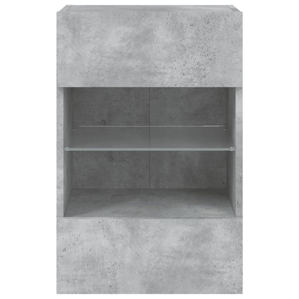 Betoninharmaa tv-seinäkaappi Francisqui 40x30x60,5cm (led-valoilla)