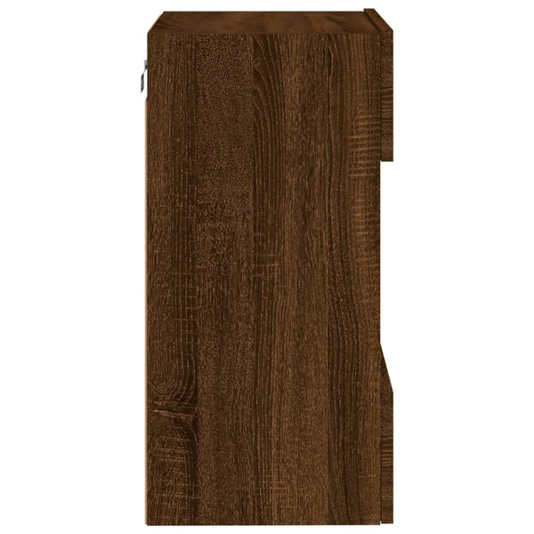 TV-seinäkaappi LED-valoilla ruskea tammi 40x30x60,5 cm
