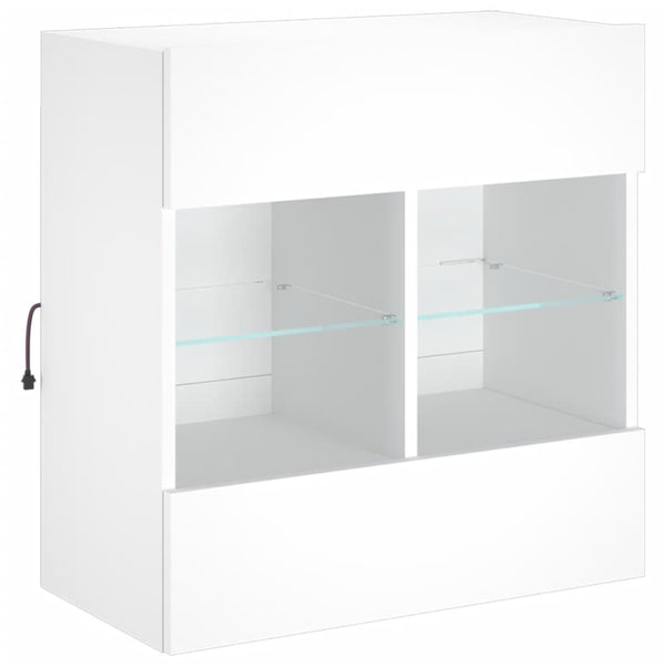 TV-seinäkaappi LED-valoilla valkoinen 58,5x30x60,5 cm