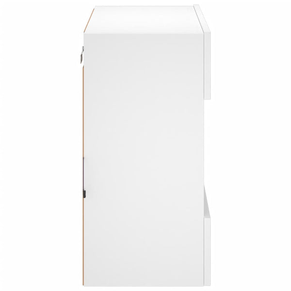 TV-seinäkaappi LED-valoilla valkoinen 58,5x30x60,5 cm