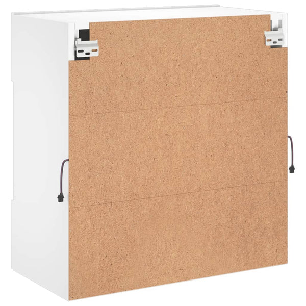 TV-seinäkaappi LED-valoilla valkoinen 58,5x30x60,5 cm