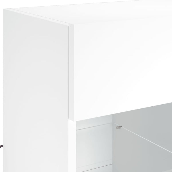 TV-seinäkaappi LED-valoilla valkoinen 58,5x30x60,5 cm