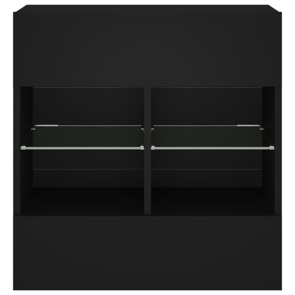 TV-seinäkaappi LED-valoilla musta 58,5x30x60,5 cm
