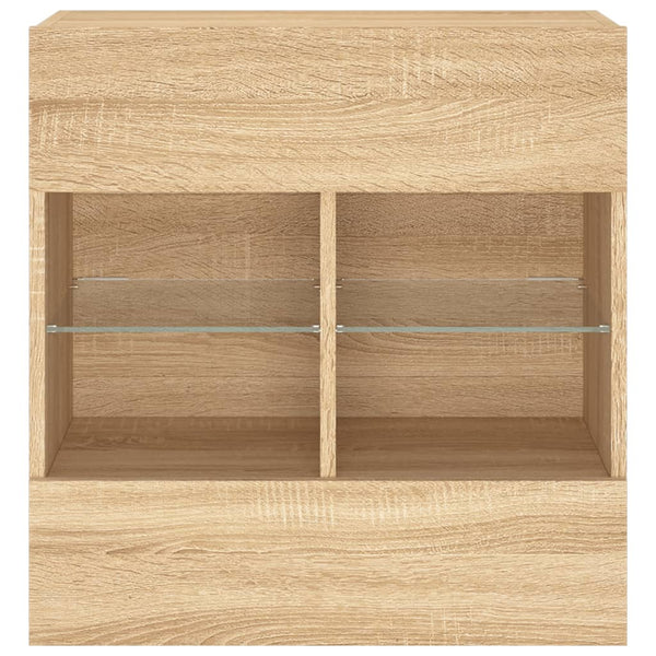 TV-seinäkaappi LED-valoilla Sonoma-tammi 58,5x30x60,5 cm