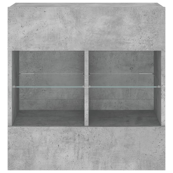 TV-seinäkaappi LED-valoilla betoninharmaa 58,5x30x60,5 cm