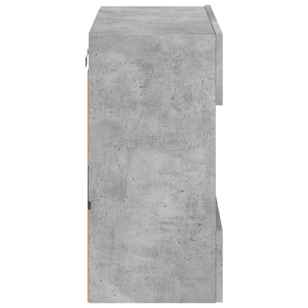 TV-seinäkaappi LED-valoilla betoninharmaa 58,5x30x60,5 cm