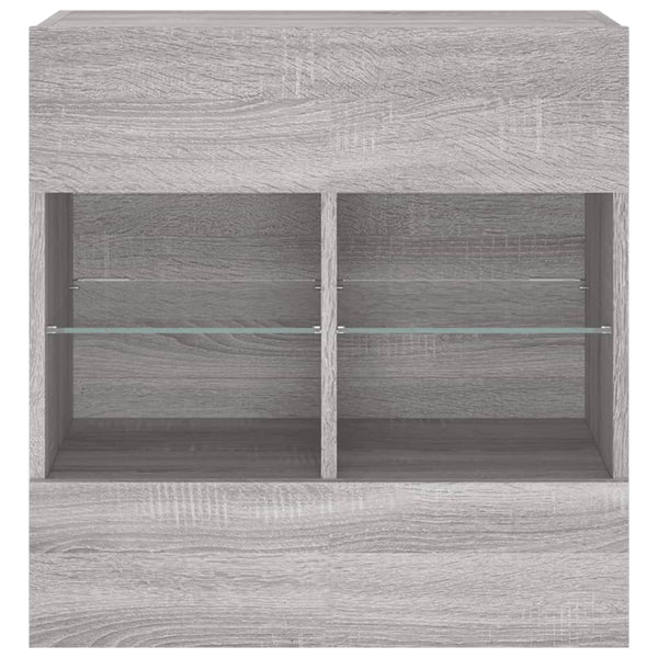 TV-seinäkaappi LED-valoilla harmaa Sonoma 58,5x30x60,5 cm