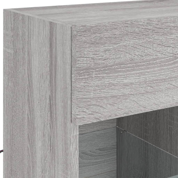 TV-seinäkaappi LED-valoilla harmaa Sonoma 58,5x30x60,5 cm