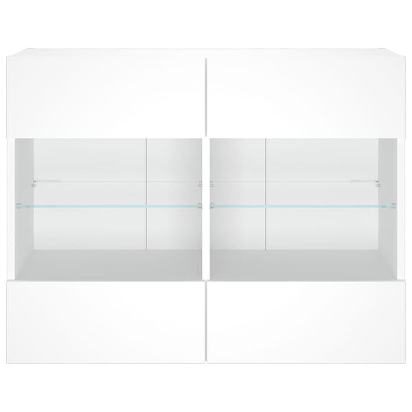 TV-seinäkaappi LED-valoilla valkoinen 78,5x30x60,5 cm