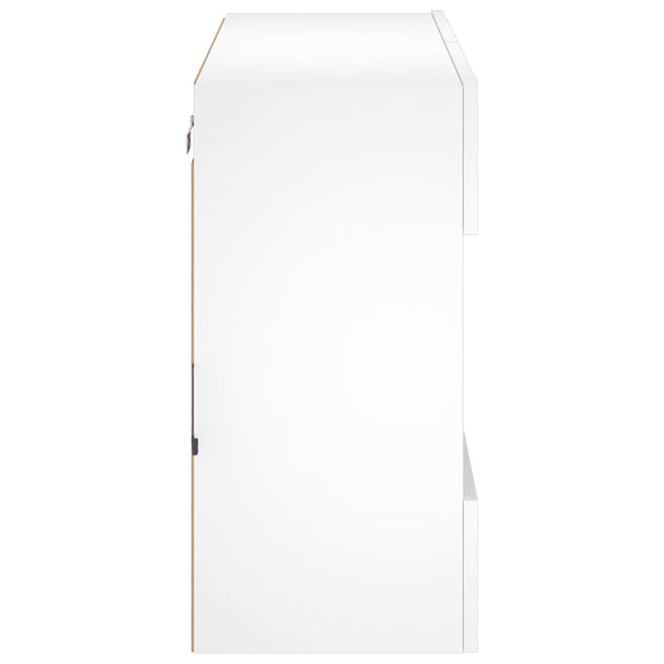 TV-seinäkaappi LED-valoilla valkoinen 78,5x30x60,5 cm