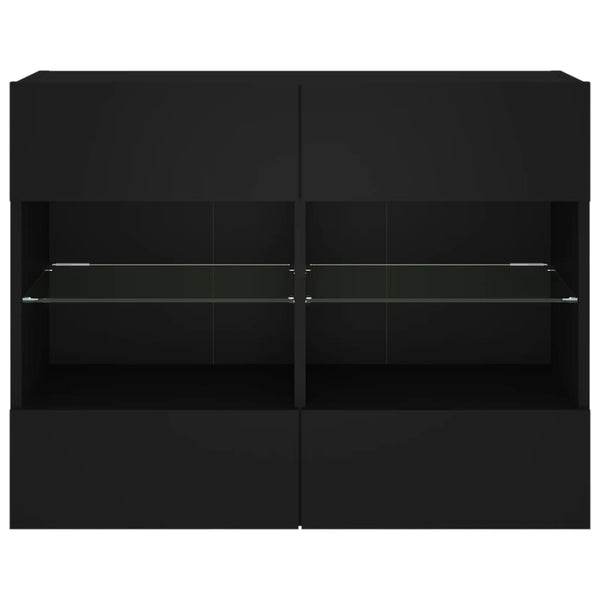 TV-seinäkaappi LED-valoilla musta 78,5x30x60,5 cm