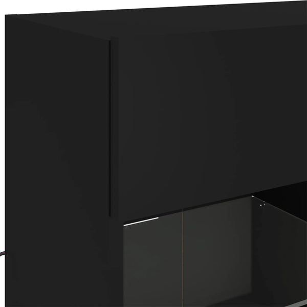 TV-seinäkaappi LED-valoilla musta 78,5x30x60,5 cm