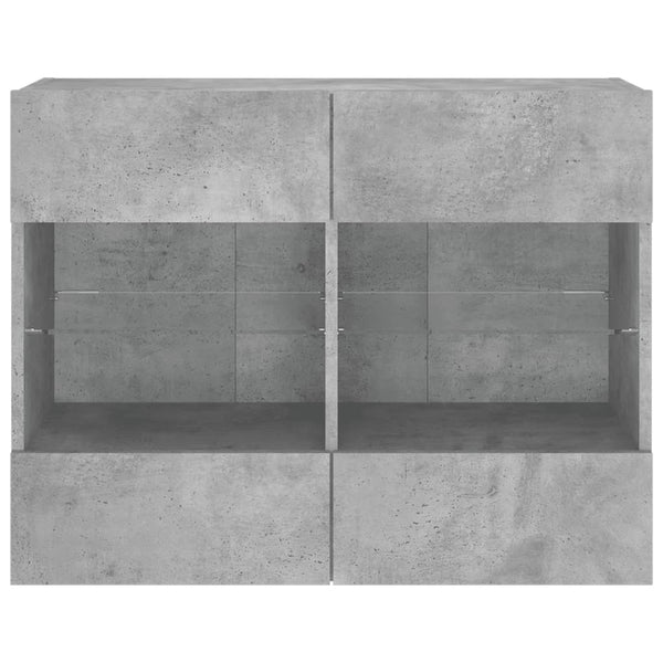 TV-seinäkaappi LED-valoilla betoninharmaa 78,5x30x60,5 cm