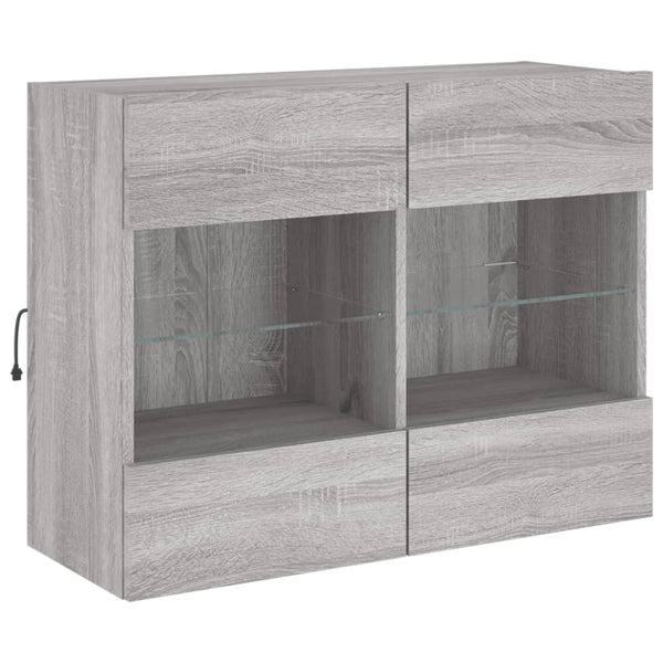 TV-seinäkaappi LED-valoilla harmaa Sonoma 78,5x30x60,5 cm