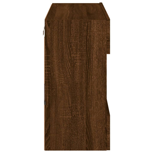TV-seinäkaappi LED-valoilla ruskea tammi 78,5x30x60,5 cm