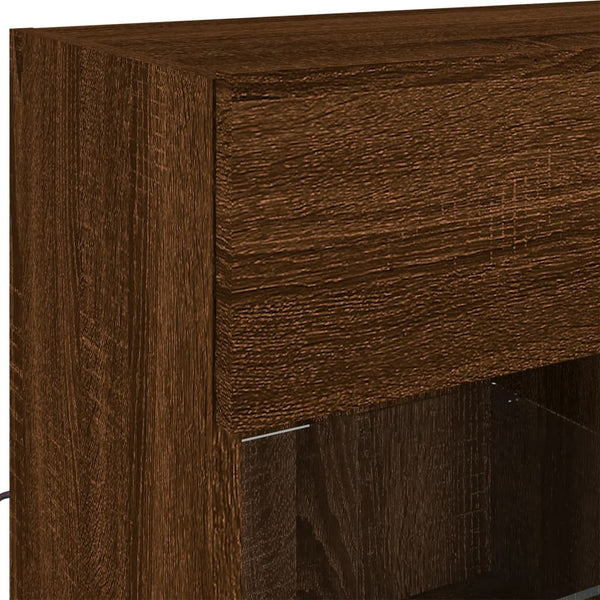 TV-seinäkaappi LED-valoilla ruskea tammi 78,5x30x60,5 cm