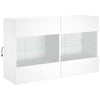 TV-seinäkaappi LED-valoilla valkoinen 98,5x30x60,5 cm