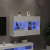 TV-seinäkaappi LED-valoilla valkoinen 98,5x30x60,5 cm