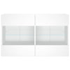 TV-seinäkaappi LED-valoilla valkoinen 98,5x30x60,5 cm