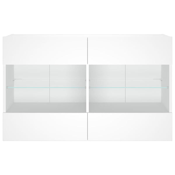 TV-seinäkaappi LED-valoilla valkoinen 98,5x30x60,5 cm