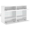 TV-seinäkaappi LED-valoilla valkoinen 98,5x30x60,5 cm