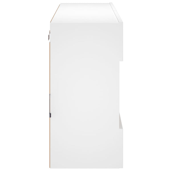 TV-seinäkaappi LED-valoilla valkoinen 98,5x30x60,5 cm
