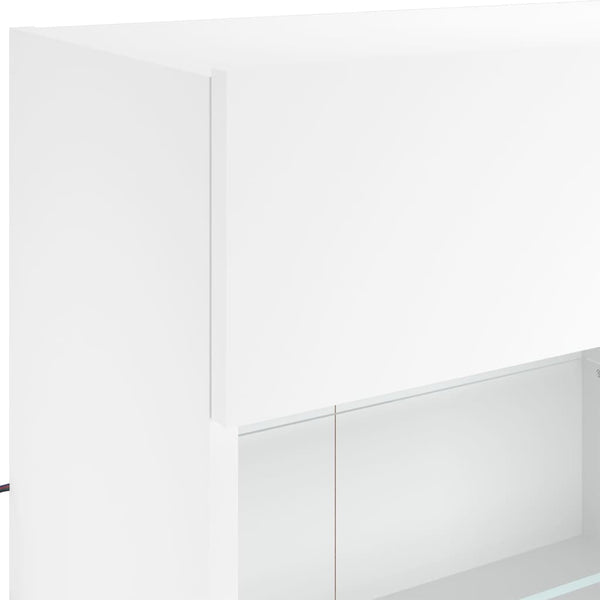 TV-seinäkaappi LED-valoilla valkoinen 98,5x30x60,5 cm