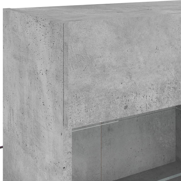 TV-seinäkaappi LED-valoilla betoninharmaa 98,5x30x60,5 cm