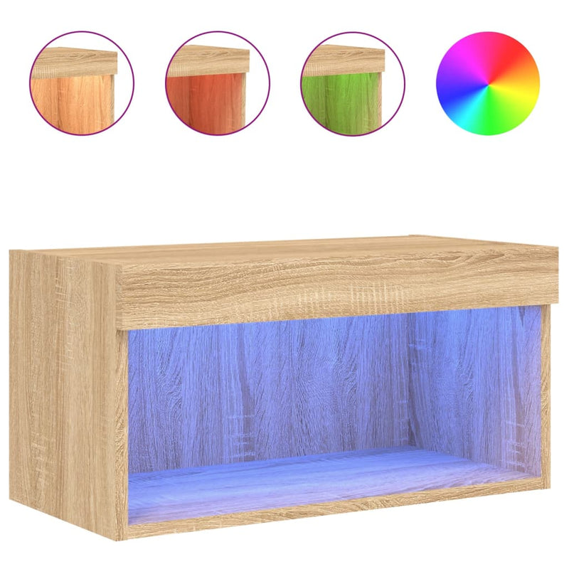 Sonoma tammi tv-taso led-valoilla Vladislava 60x30x30cm