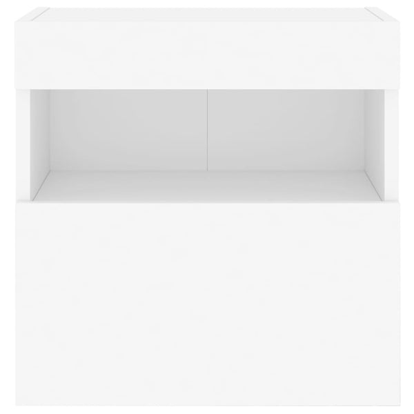TV-seinäkaappi LED-valoilla valkoinen 40x30x40 cm