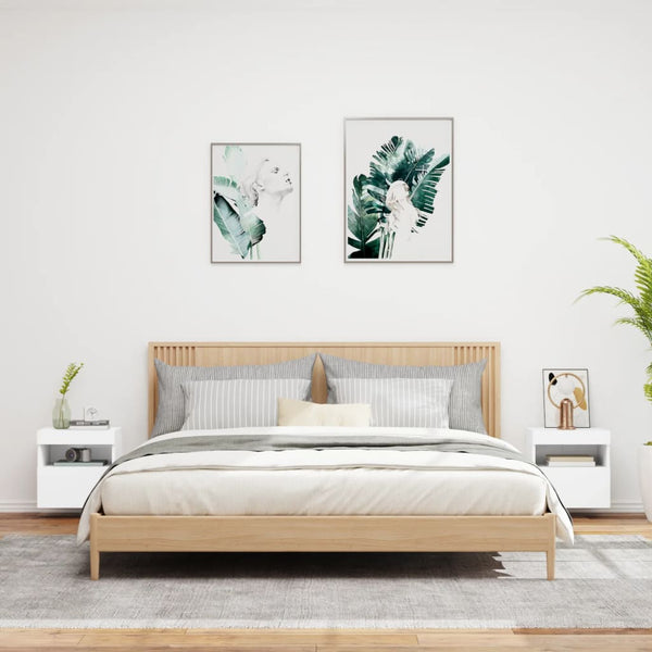 TV-seinäkaapit LED-valoilla 2 kpl valkoinen 40x30x40 cm