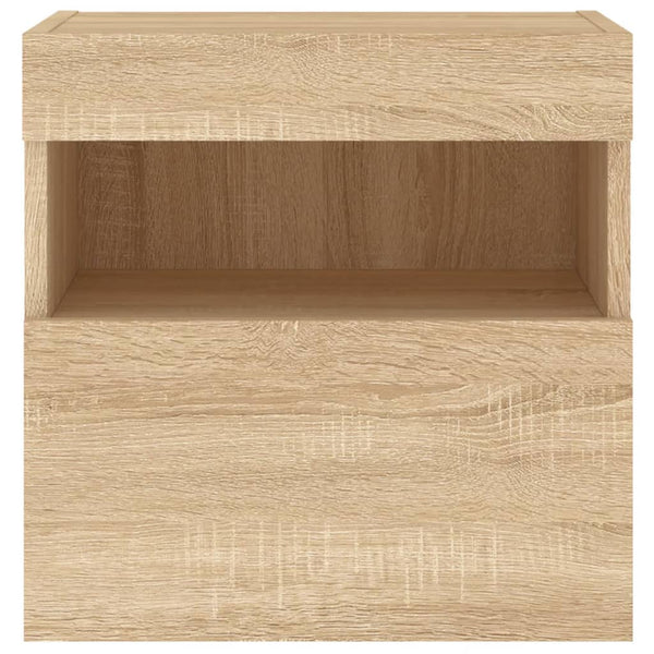TV-seinäkaapit LED-valoilla 2 kpl Sonoma-tammi 40x30x40 cm