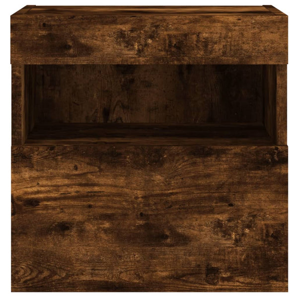 TV-seinäkaappi LED-valoilla savutammi 40x30x40 cm