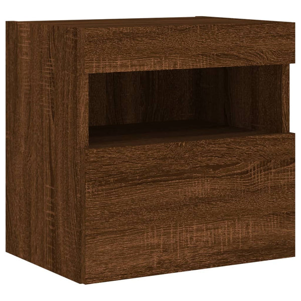 TV-seinäkaappi LED-valoilla ruskea tammi 40x30x40 cm