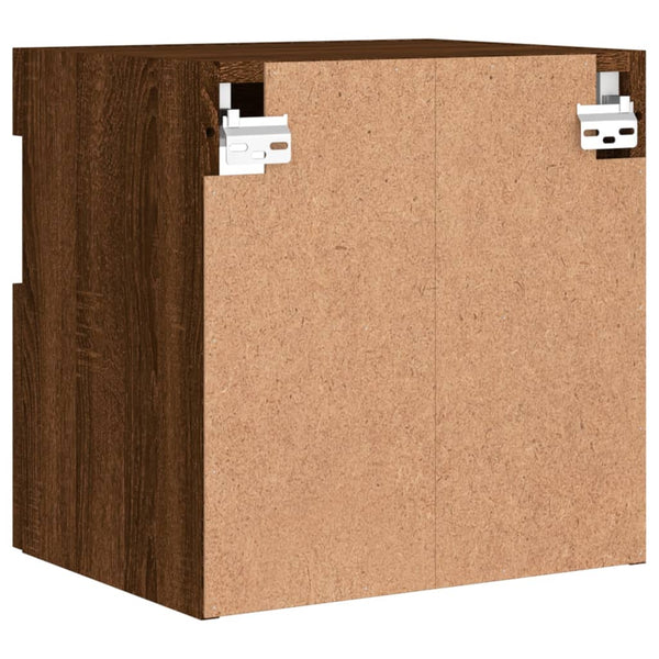 TV-seinäkaappi LED-valoilla ruskea tammi 40x30x40 cm