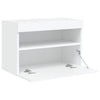 Valkoinen tv-seinäkaappi Manceva 60x30x40cm (led-valoilla)