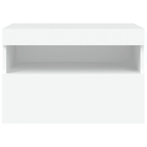Valkoinen tv-seinäkaappi Manceva 60x30x40cm (led-valoilla)