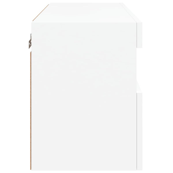 Valkoinen tv-seinäkaappi Manceva 60x30x40cm (led-valoilla)