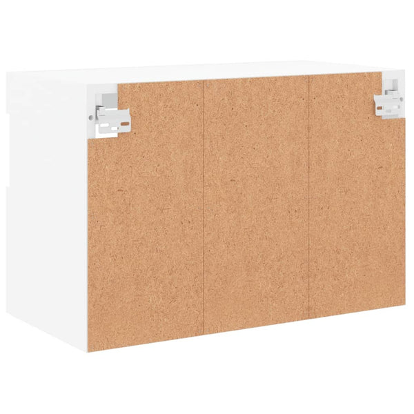 Valkoinen tv-seinäkaappi Manceva 60x30x40cm (led-valoilla)