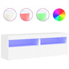 TV-seinäkaapit LED-valoilla 2 kpl valkoinen 60x30x40 cm