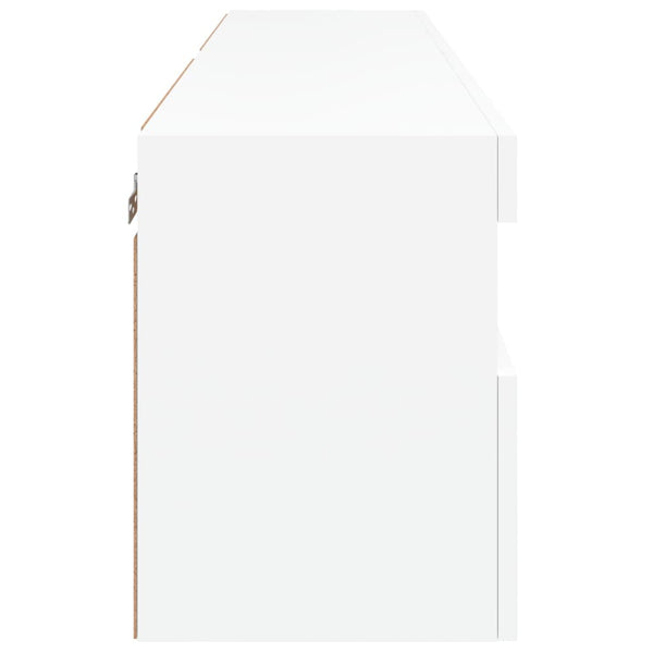 TV-seinäkaapit LED-valoilla 2 kpl valkoinen 60x30x40 cm