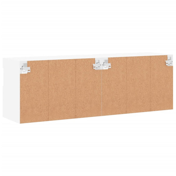TV-seinäkaapit LED-valoilla 2 kpl valkoinen 60x30x40 cm