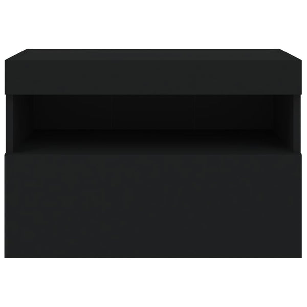 TV-seinäkaappi LED-valoilla musta 60x30x40 cm