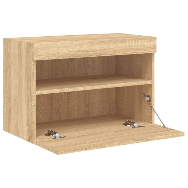 TV-seinäkaappi LED-valoilla Sonoma-tammi 60x30x40 cm