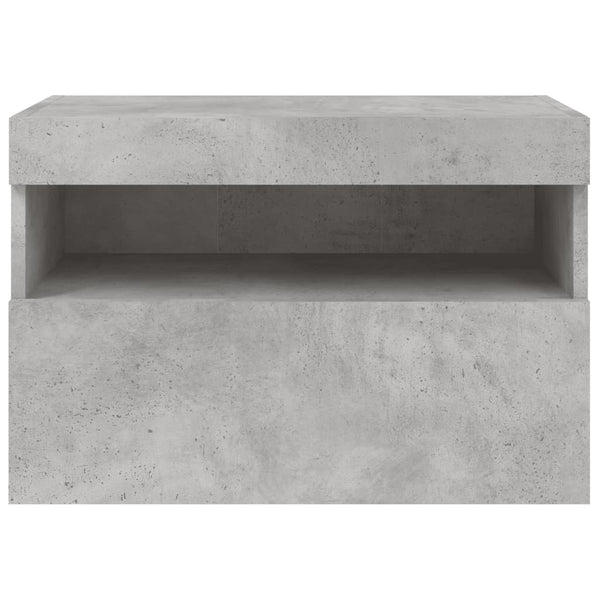 TV-seinäkaappi LED-valoilla betoninharmaa 60x30x40 cm