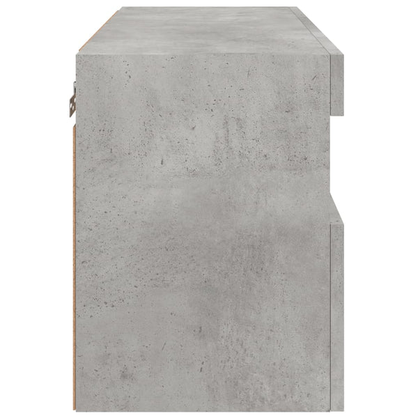 TV-seinäkaappi LED-valoilla betoninharmaa 60x30x40 cm